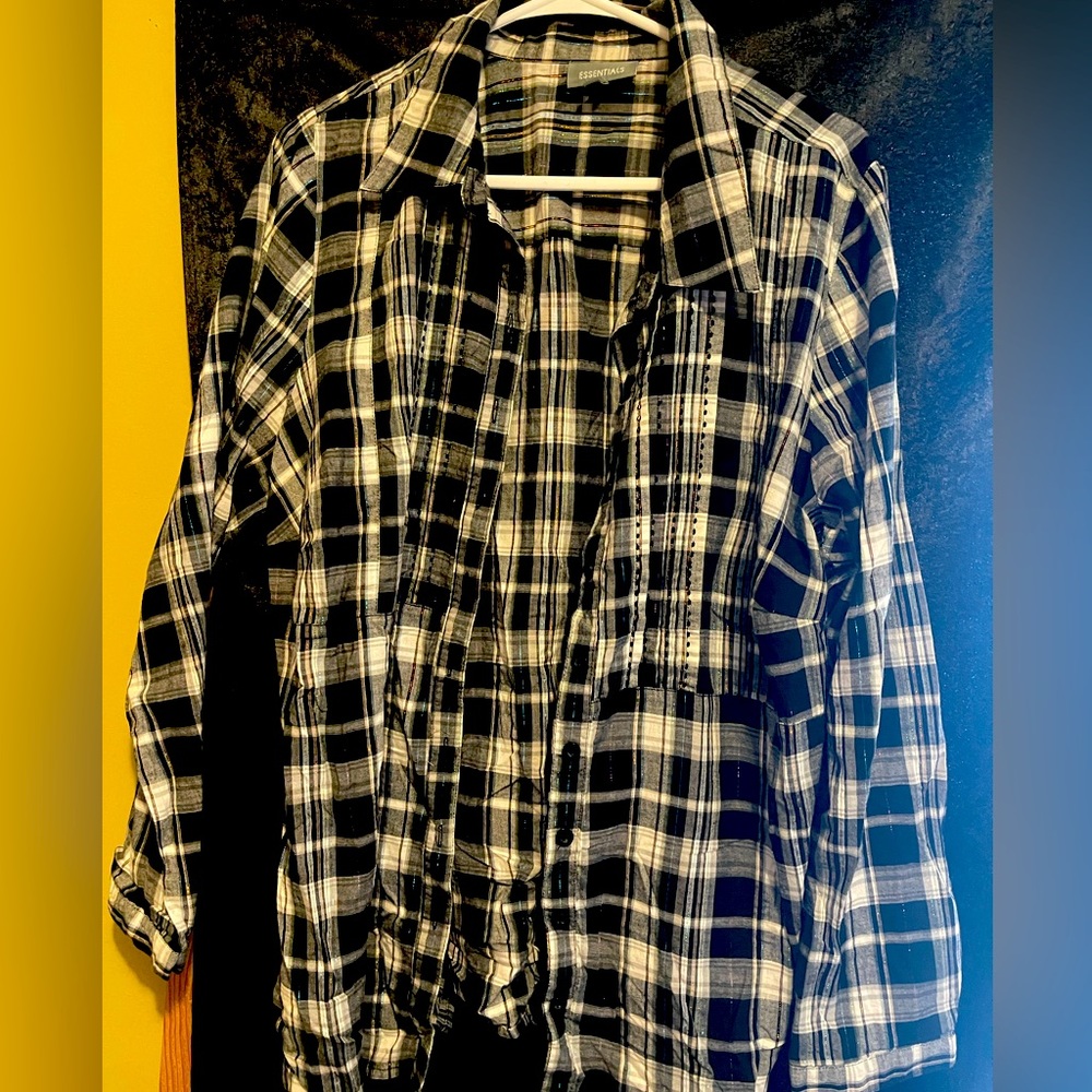 Black/white sparkle flannel!